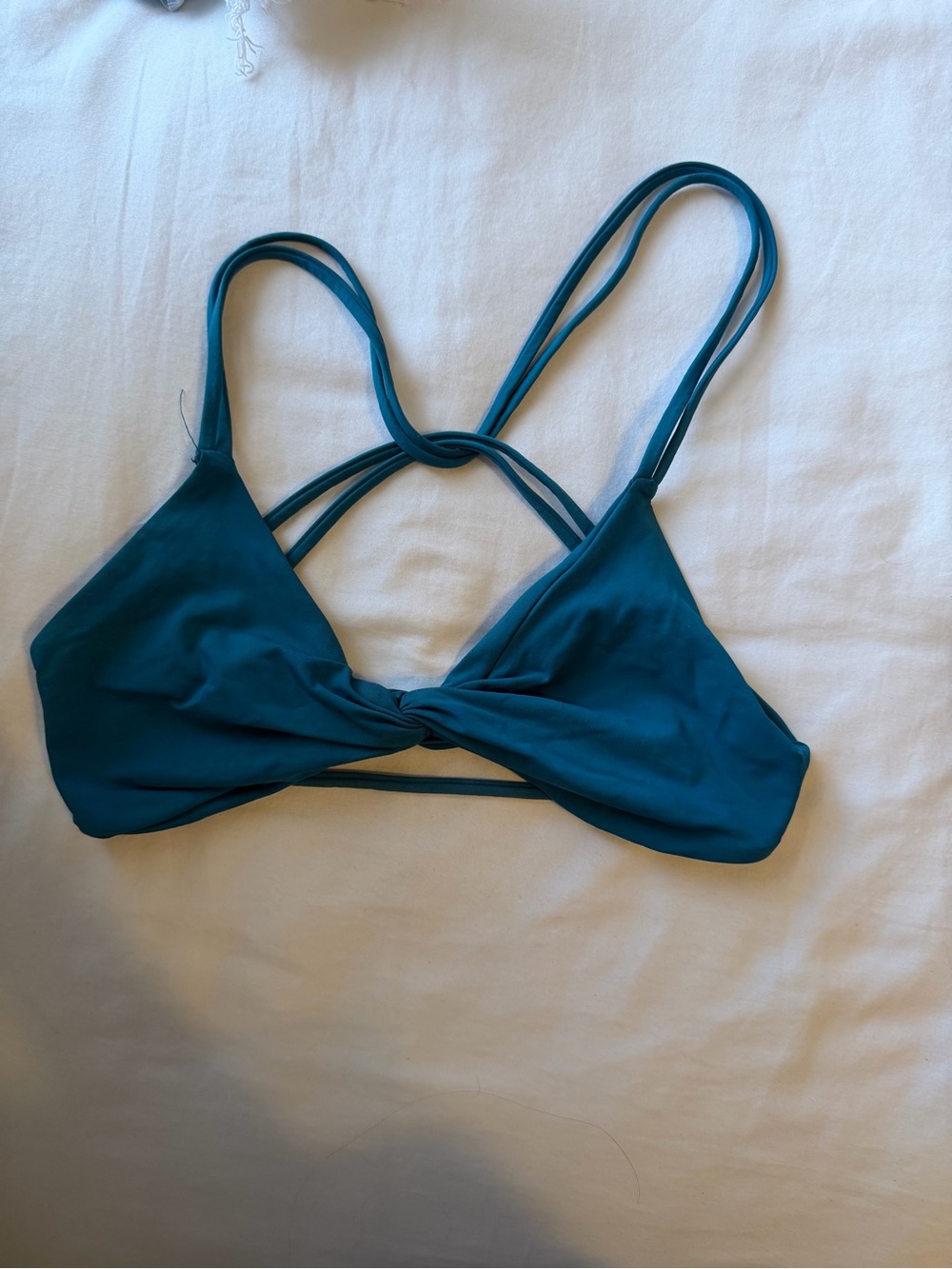 l*space Teal Knot Front Bikini Top